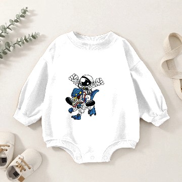 Discover Comic - Astro Dino Robot - dark Baby Romper Sweatshirts