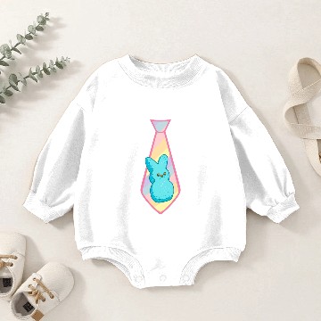Discover Funny Easter Baby Romper Sweatshirts Cute Bunny Necktie Easter Eggs