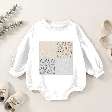 Discover four branches pattern beige grey Baby Romper Sweatshirts