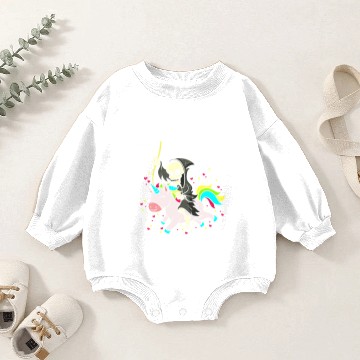 Discover Death Metal Unicorn Baby Romper Sweatshirts
