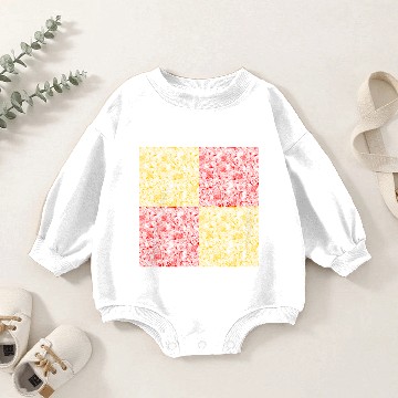 Discover yellow+red flower plants tropical pattern Baby Romper Sweatshirts