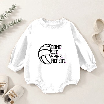 Discover Bump Set Spike Repeat Volleyball Baby Romper Sweatshirts