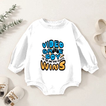Discover Video Game Boy Always Wins Baby Romper Sweatshirts