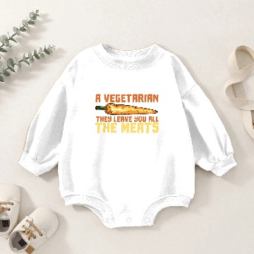 Discover Vegetarian Leave Meats Baby Romper Sweatshirts