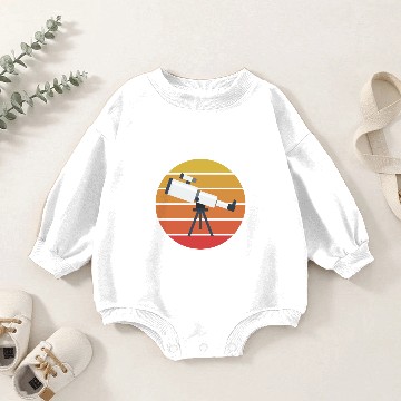 Discover Retro Telescope Explorer Astronomy Science Kid Baby Romper Sweatshirts