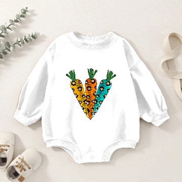 Discover Happy Easter Carrot Baby Romper Sweatshirts