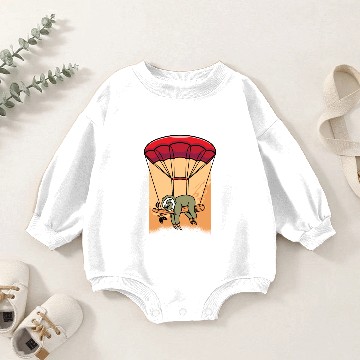 Discover Skydiving Sloths Funny Sloth Skydiver Parachuting Baby Romper Sweatshirts
