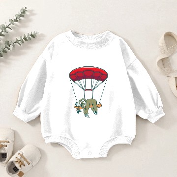 Discover Skydiving Sloths Funny Sloth Skydiver Parachuting Baby Romper Sweatshirts