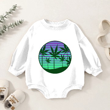 Discover cannabis leaf sunset weed marijuana hemp thc pot Baby Romper Sweatshirts