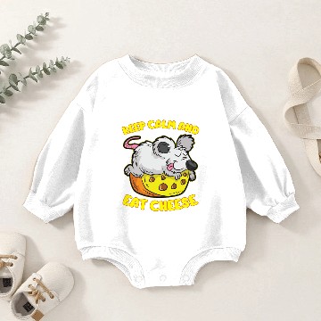 Discover Keep Calm And Eat Cheese Baby Romper Sweatshirts