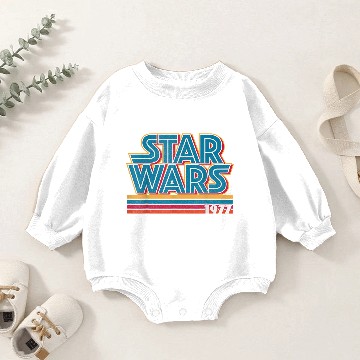 Discover Super Retro Striped Logo 1977 Graphic Baby Romper Sweatshirts