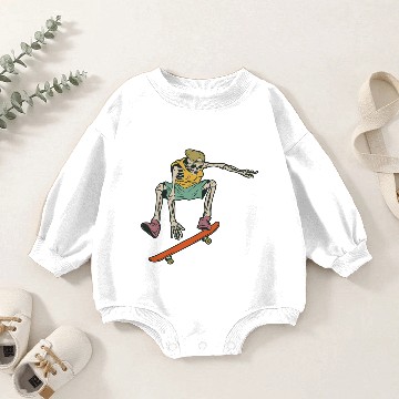 Discover Skeleton skater Baby Romper Sweatshirts