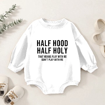Discover Half Hood Half Holy Baby Romper Sweatshirts