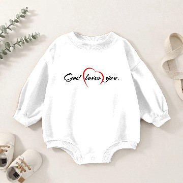 Discover God Loves You 101 Baby Romper Sweatshirts