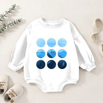 Discover Blue Mountain dots Baby Romper Sweatshirts