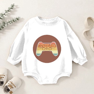 Discover Gaming sunset vintage controller computer game Baby Romper Sweatshirts