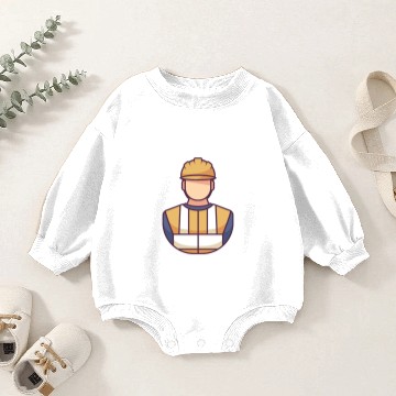 Discover Construction Worker Baby Romper Sweatshirts