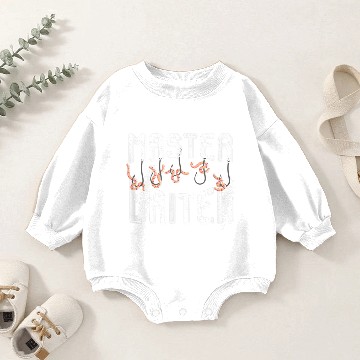 Discover Master Baiter Hook and Worm Baby Romper Sweatshirts