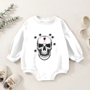 Discover Skeleton Head Shot Design Baby Romper Sweatshirts