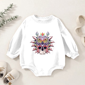 Discover Patterned owl and skull Baby Romper Sweatshirts