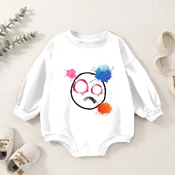 Discover Sad face paint splatter Baby Romper Sweatshirts