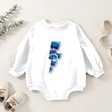 Discover Tie Dye Lightning Bolt Graphic Print Baby Romper Sweatshirts