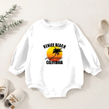 Discover Venice Beach California sunset Baby Romper Sweatshirts