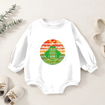 Discover Maya temple sunset Baby Romper Sweatshirts