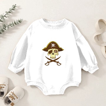 Discover Pirate Skull Eye patch Pirate hat Swords Baby Romper Sweatshirts