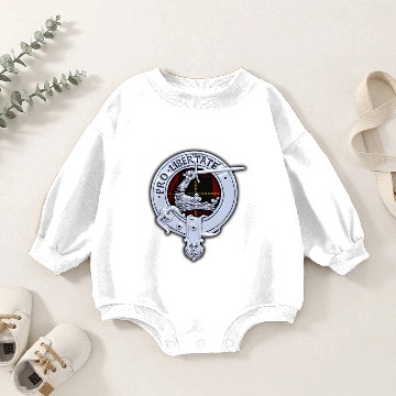 Discover Clan Wallace Crest & Tartan Baby Romper Sweatshirts