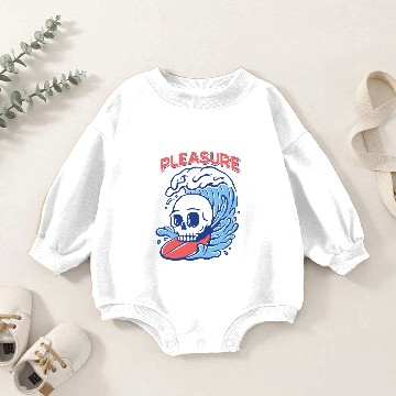 Discover SURF PLEASURE SKULL RIDING WAVE Baby Romper Sweatshirts