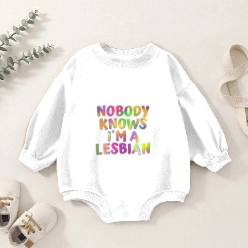 Discover Nobody Knows Im A Lesbian Baby Romper Sweatshirts