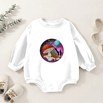 Discover Psychedelic Mushrooms Forest Baby Romper Sweatshirts
