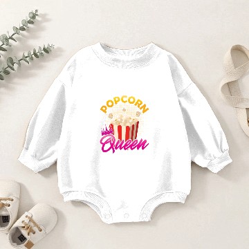 Discover Popcorn Queen - Funny Food Snack Cinema Lovers Baby Romper Sweatshirts