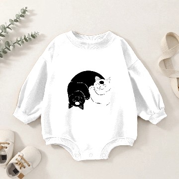 Discover Cat Ying Yang Baby Romper Sweatshirts