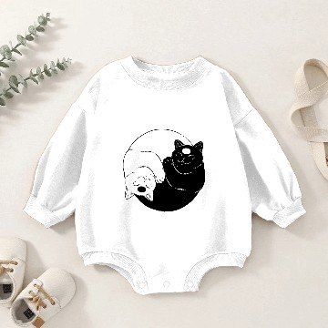 Discover Cat Ying yang Baby Romper Sweatshirts
