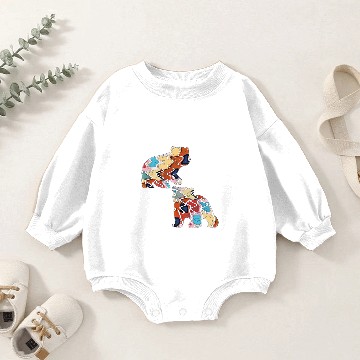 Discover Color Bear Cubs Abstract Illustration Baby Romper Sweatshirts