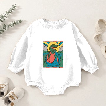 Discover RAPTOR JESUS STAINED GLASS Baby Romper Sweatshirts