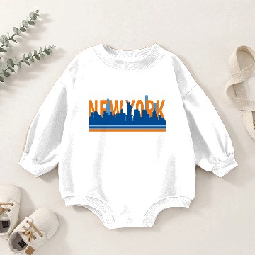 Discover New York Skyline Blue Orange Baseball Jerseys Baby Romper Sweatshirts