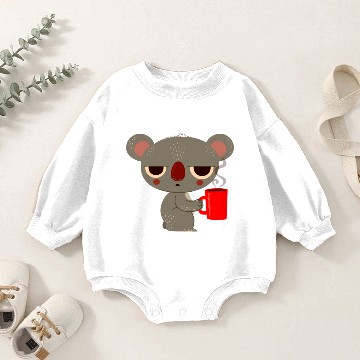 Discover angry koala drinking coffee Baby Romper Sweatshirts