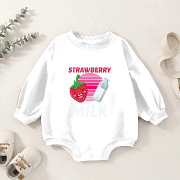Discover Strawberry Milk Baby Romper Sweatshirts