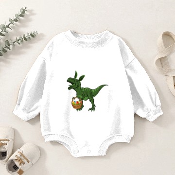 Discover funny easter Trex with Easter eggs Baby Romper Sweatshirts