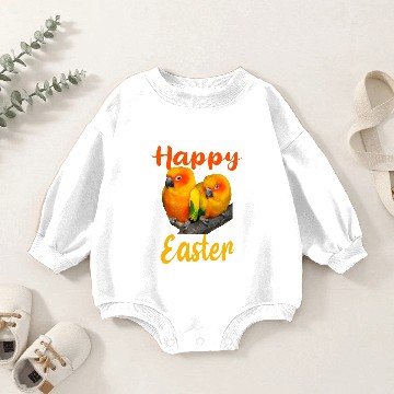 Discover Happy Easter Vibes Happiness Birds Paradise Parrot Baby Romper Sweatshirts