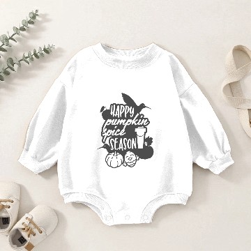 Discover Happy Pumpkin Spice Season White Baby Romper Sweatshirts