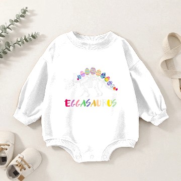 Discover eggasaurus stegosaurus egg dinosaur happy easter Baby Romper Sweatshirts