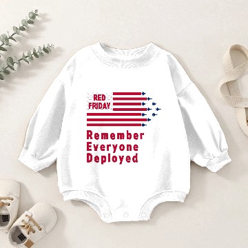 Discover Red Friday Remember Everyone Deployed Jets Flag US Baby Romper Sweatshirts