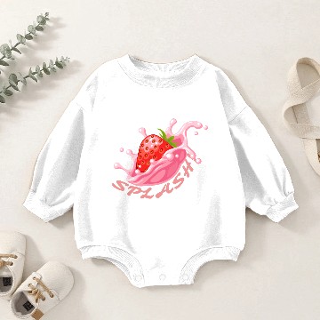 Discover Strawberry milk Baby Romper Sweatshirts