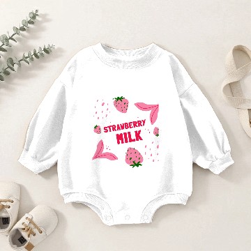 Discover Strawberry Milk Baby Romper Sweatshirts