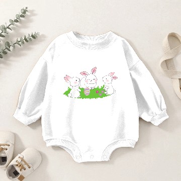 Discover Bunnies Cute Easter Egg Baby Romper Sweatshirts