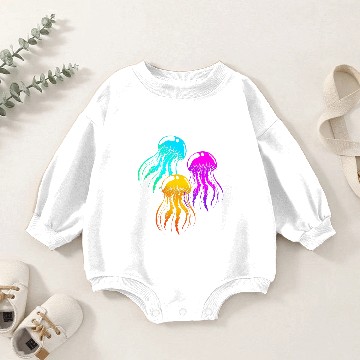 Discover Jellyfish Colorful Squad Team Baby Romper Sweatshirts